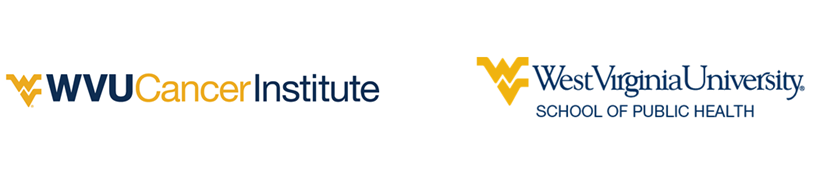 Logos for WVU Cancer Institute and WVU School of Public Health