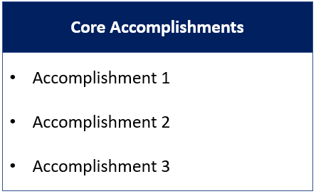 Core Accomplishments